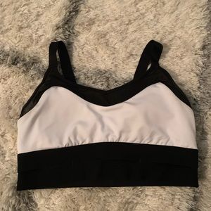 White and black sports bra